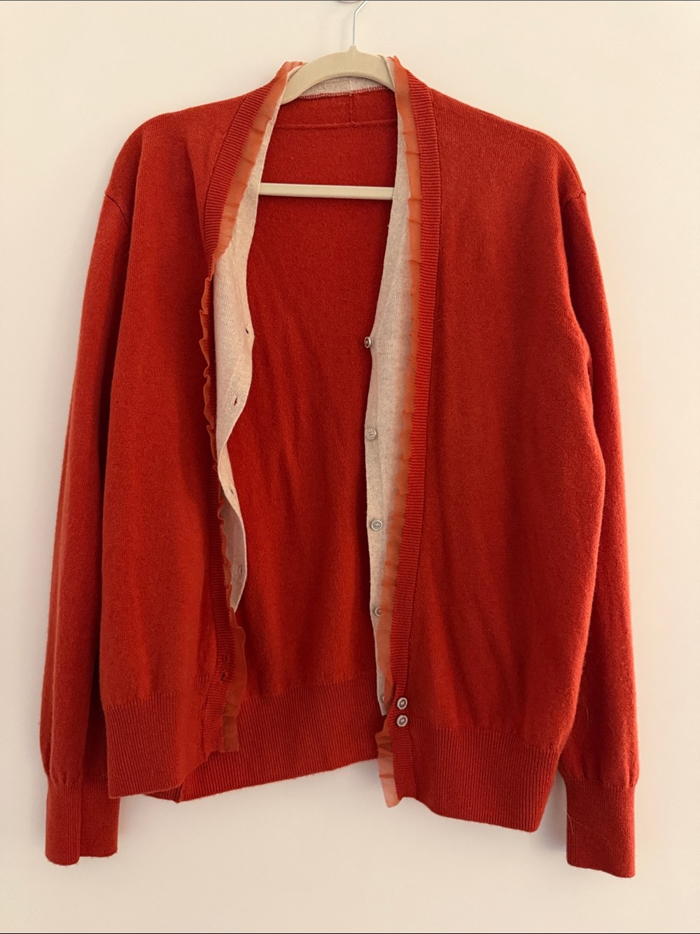 Red Open-Front Women's Sweater Cardigan